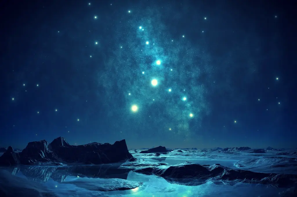 Stars over still water