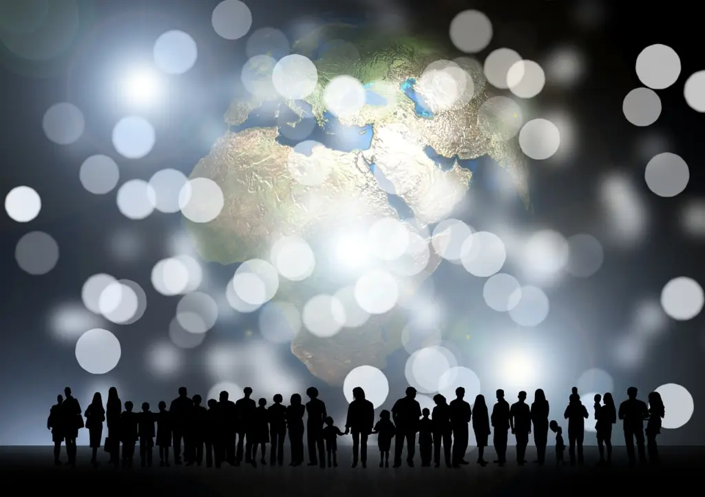 People holding glowing orbs of light
