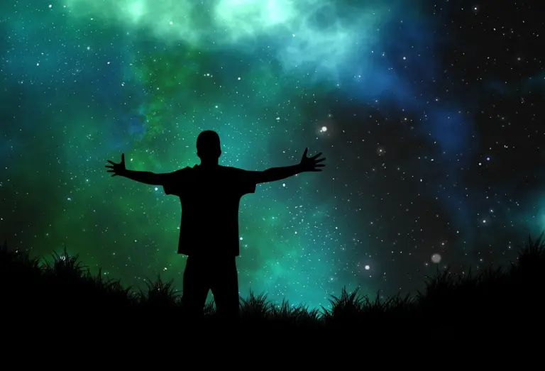 A person under a sky full of stars